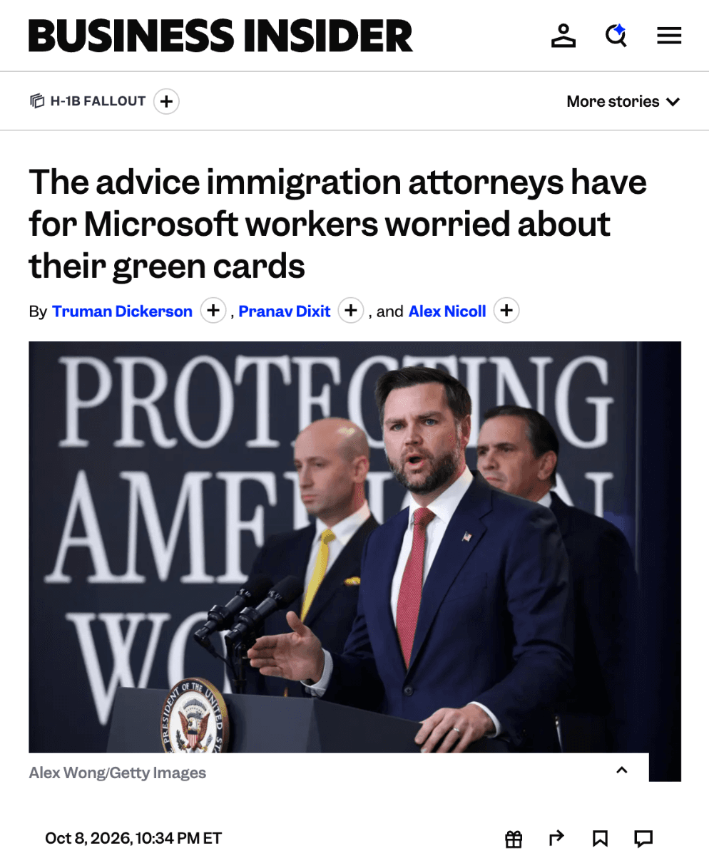 Screenshot of Business Insider article