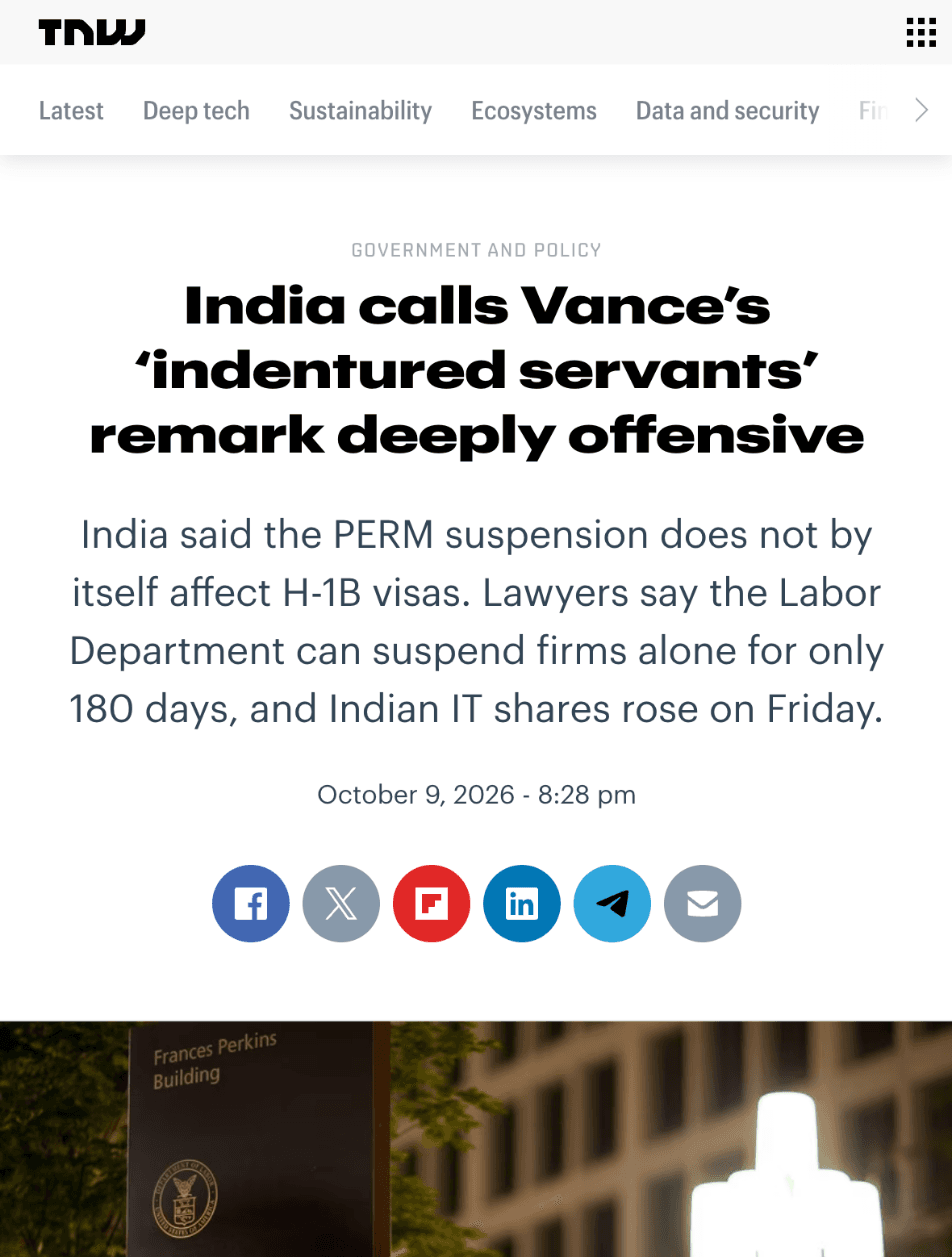 Screenshot of The Next Web article