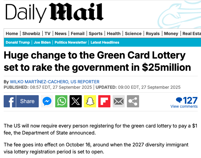 Screenshot of Daily Mail article